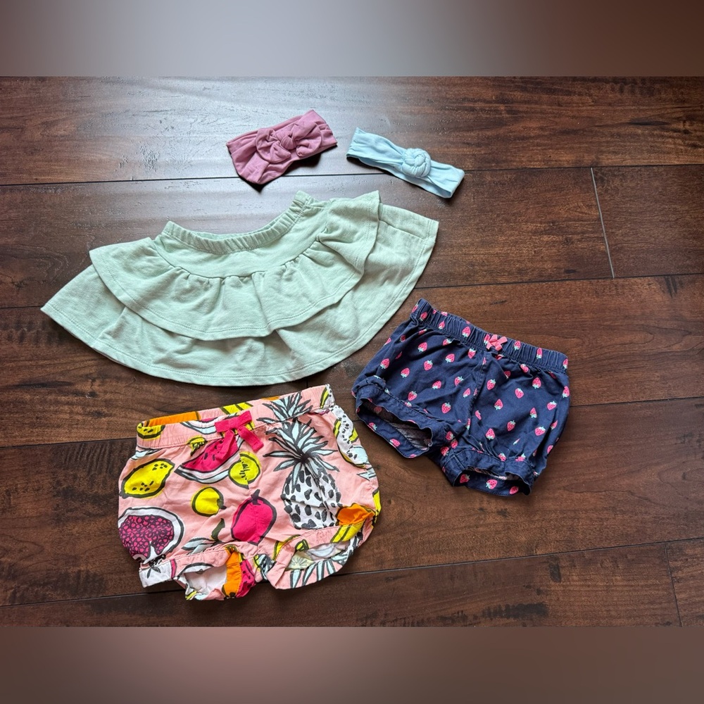 Toddler Girls Bottoms and Headbands 18M